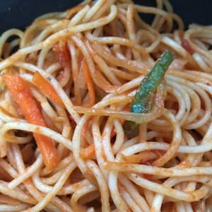 スパゲティのケチャップ炒め